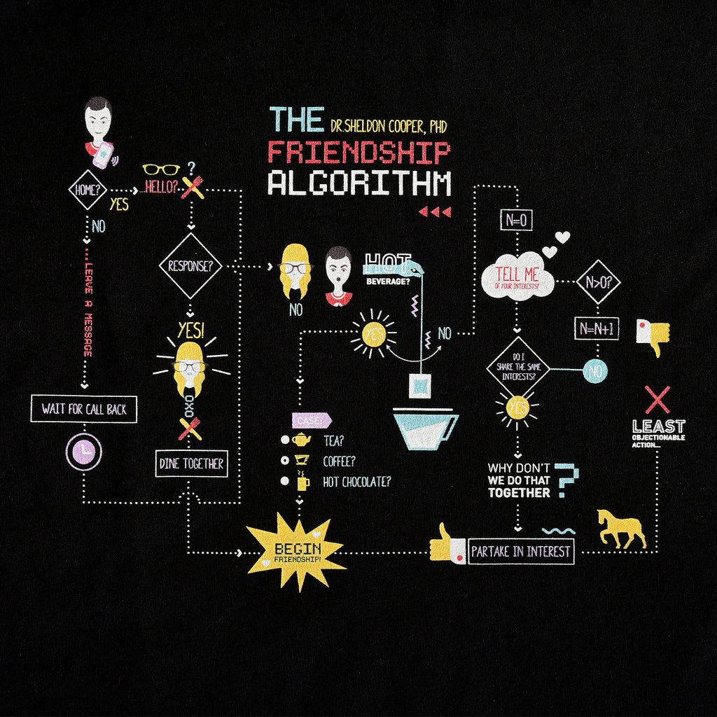 Image produit The Big Bang Theory - T-shirt noir Algorithme d'Amitié