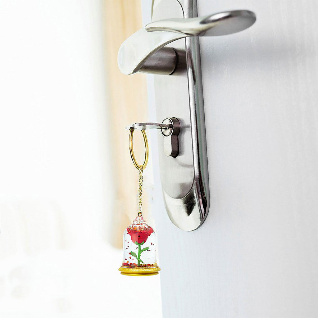 Image produit La Belle et la Bête - Porte-clés Rose Enchantée
