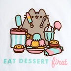 Productafbeelding Pusheen - Eat Dessert First Dames T-shirt wit