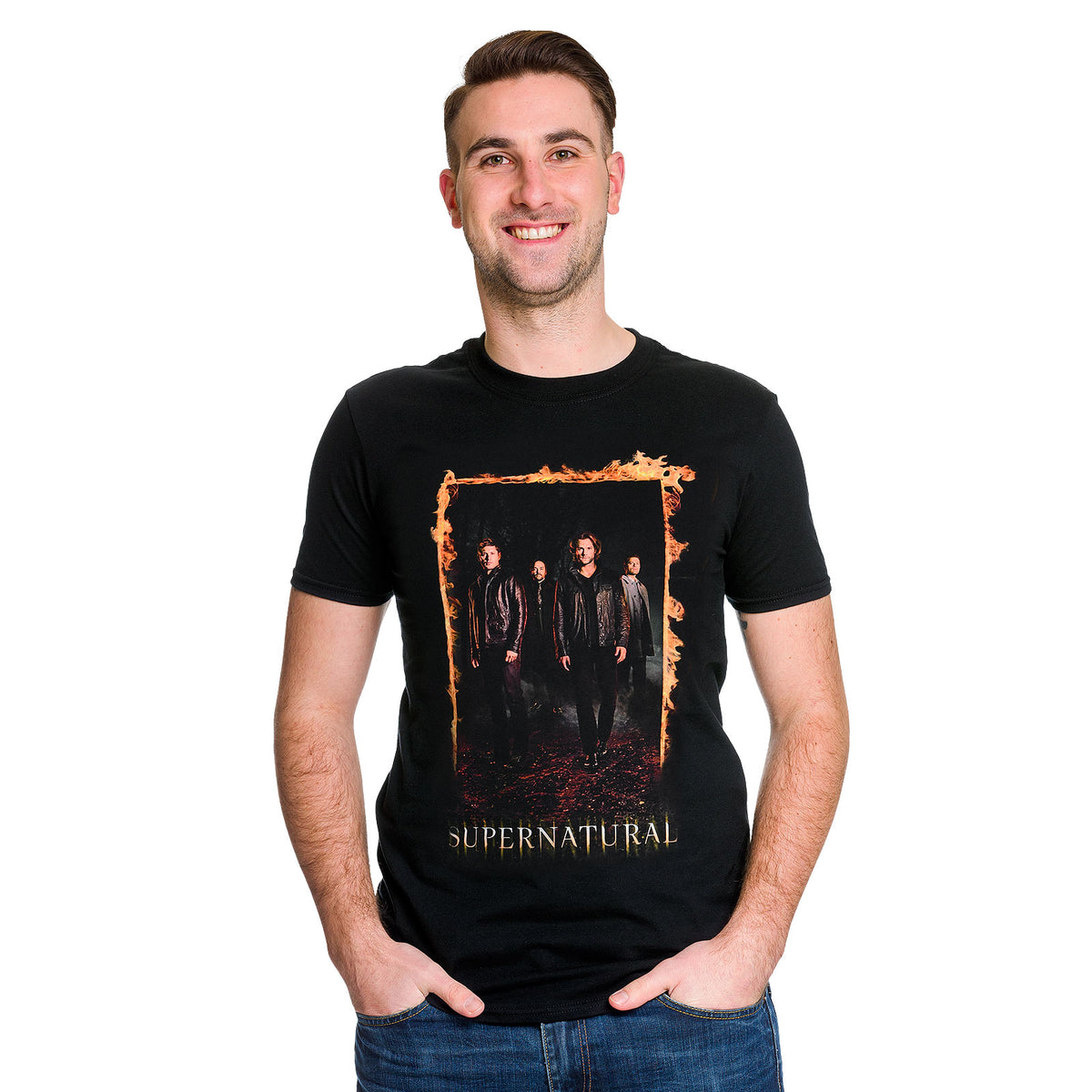 Image produit Supernatural - T-shirt Poster Burning Gate noir