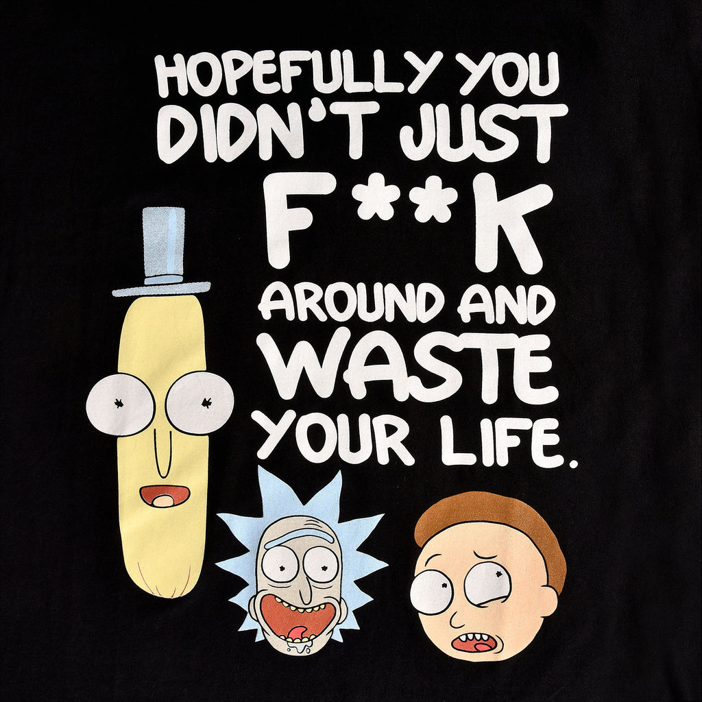 Productafbeelding Rick en Morty - Verspil je leven T-shirt zwart