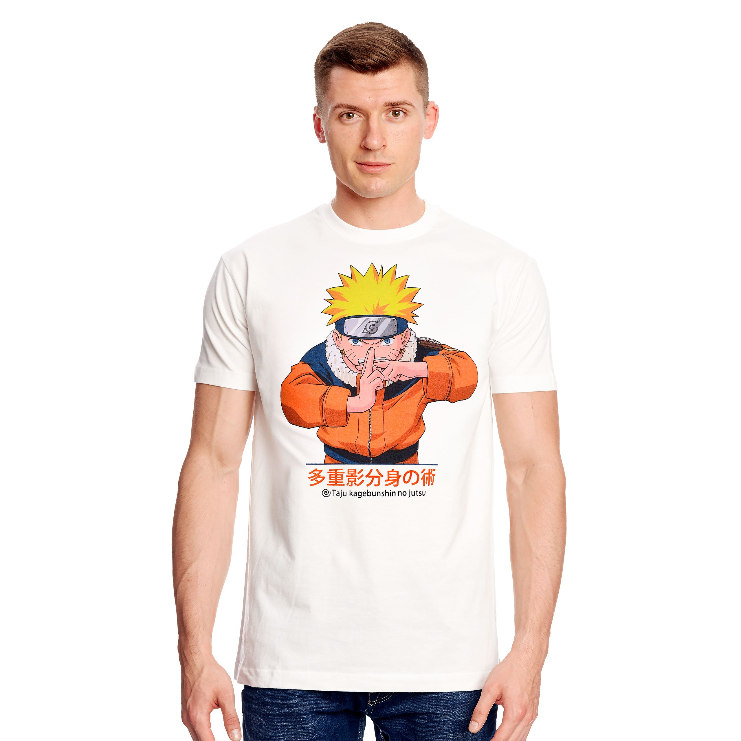 Image produit T-shirt blanc Naruto Uzumaki Kage Bunshin no Jutsu