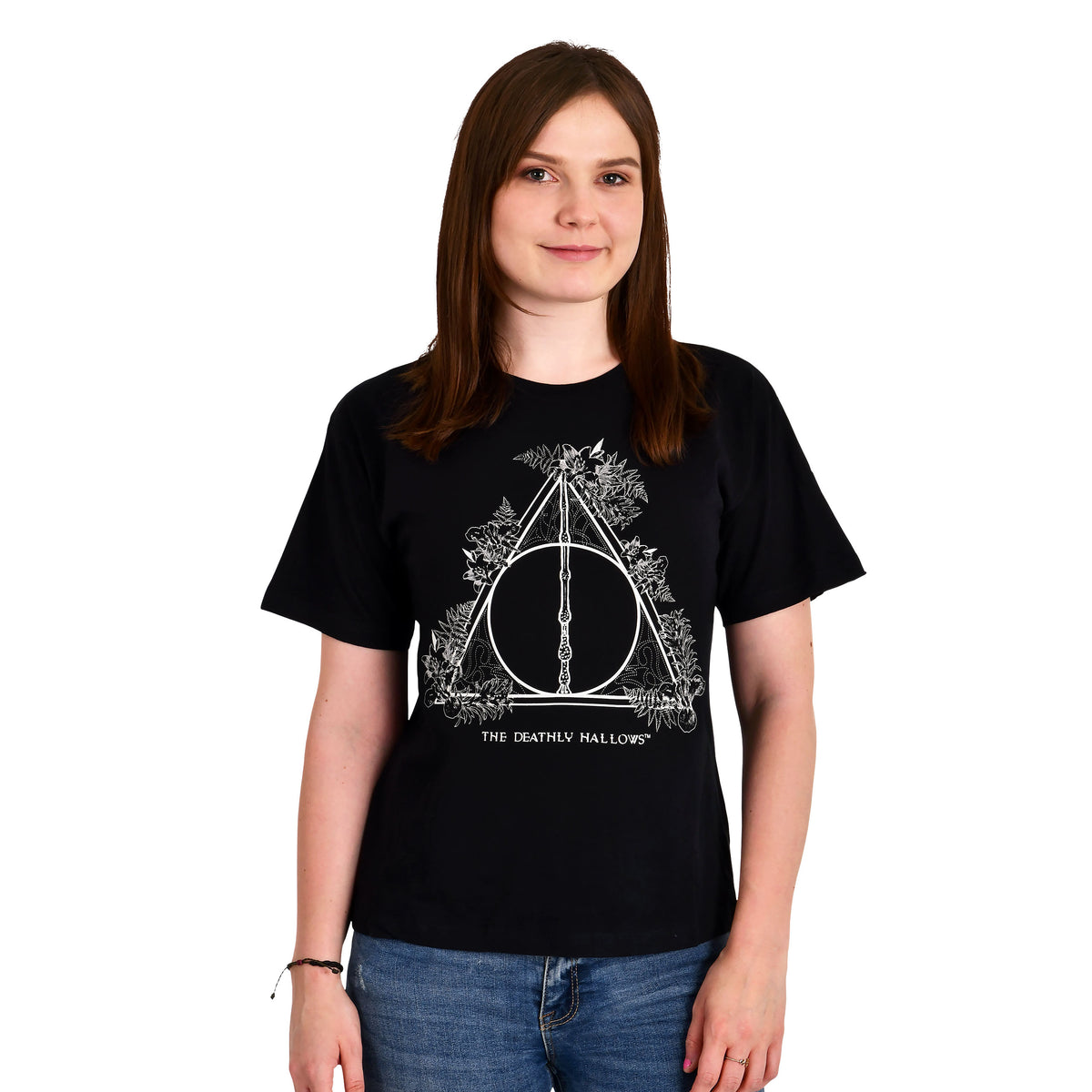 Image produit Harry Potter - T-shirt Femme Floral Deathly Hallows noir