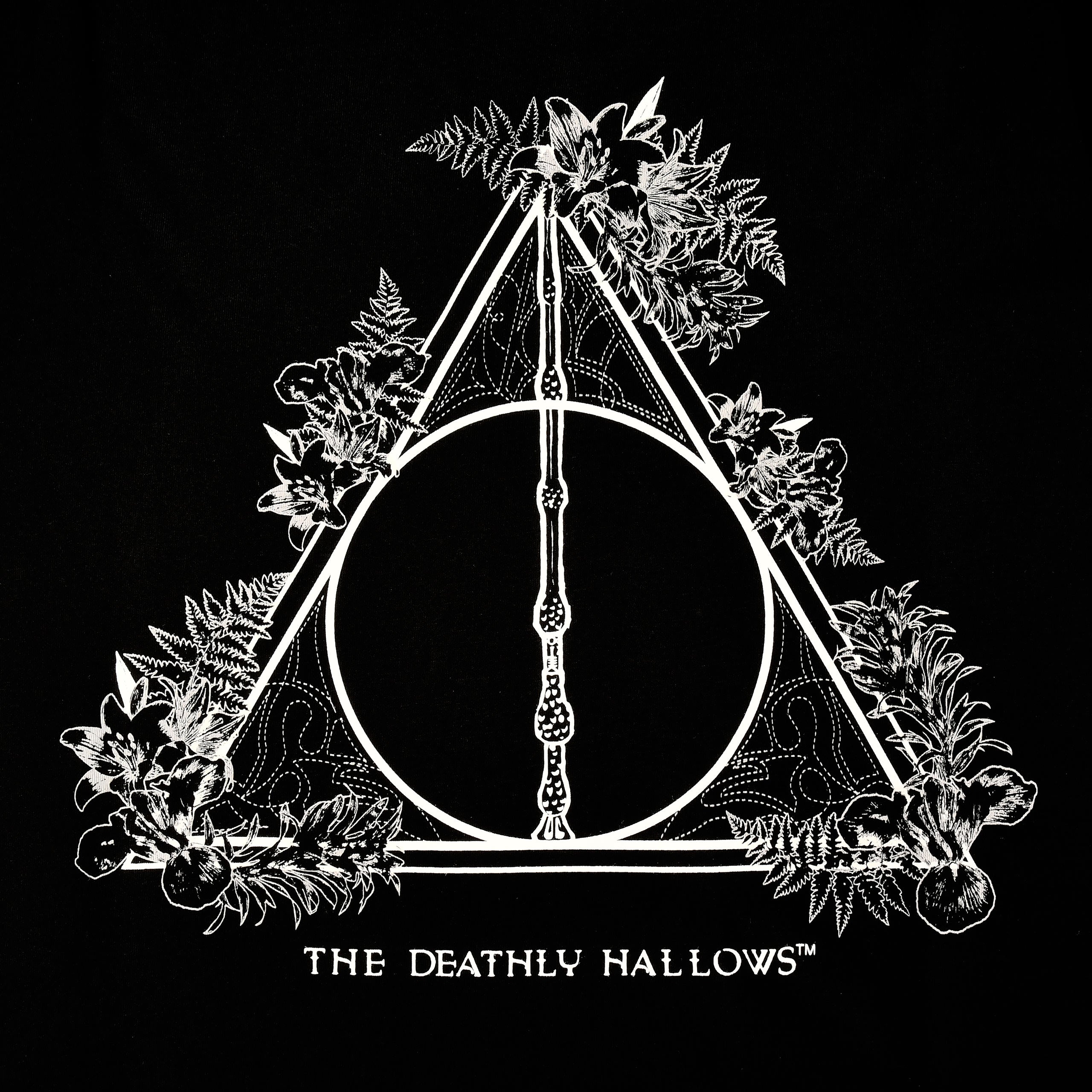 Image produit Harry Potter - T-shirt Femme Floral Deathly Hallows noir