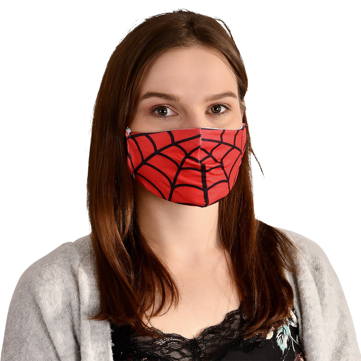 Image produit Masque facial toile d'araignée pour fans de Spider-Man Rouge
