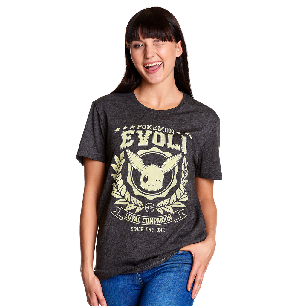 Image produit Pokemon - T-shirt gris Eevee Loyal Companion