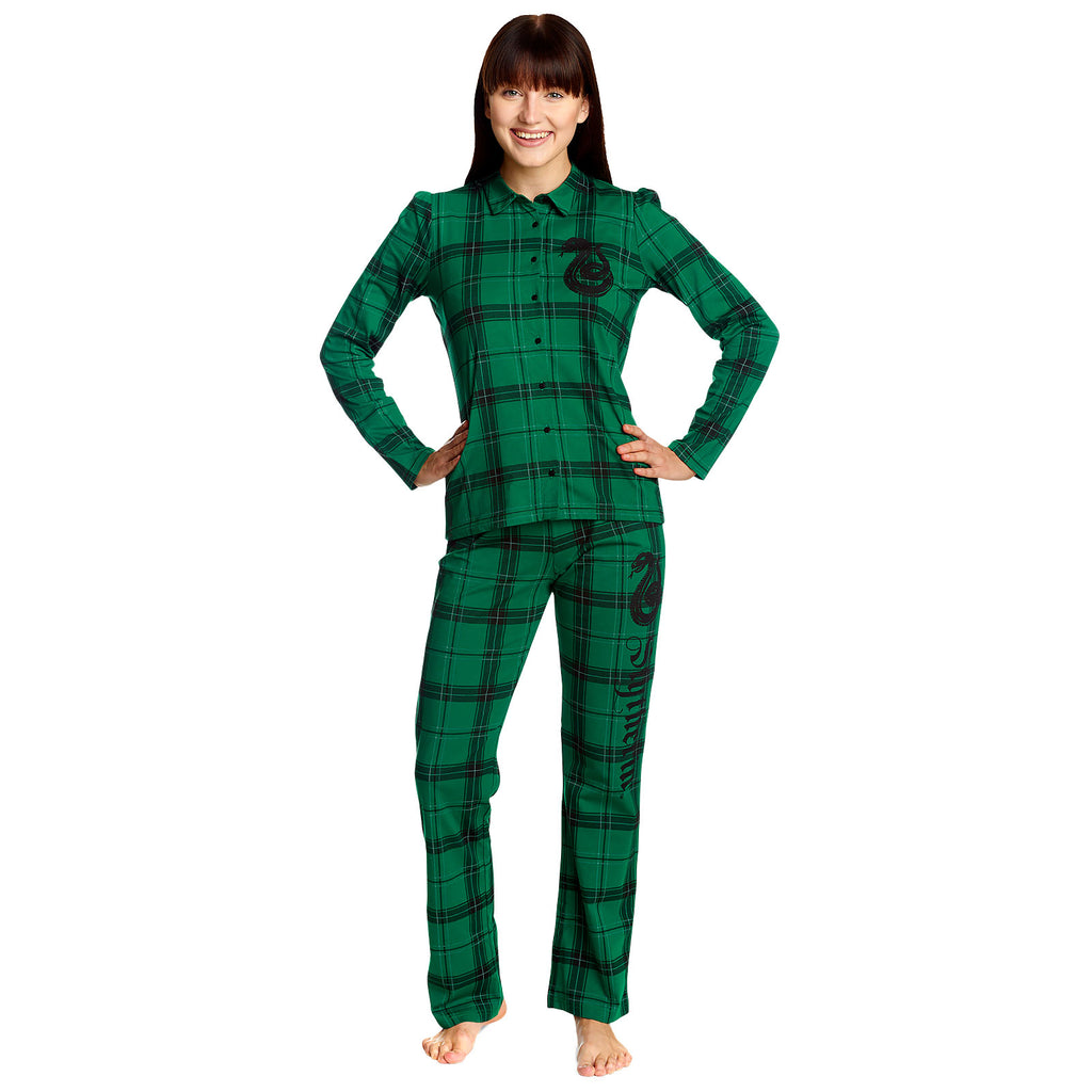 Produktbild Harry Potter - Slytherin Karo Pyjama Damen grün