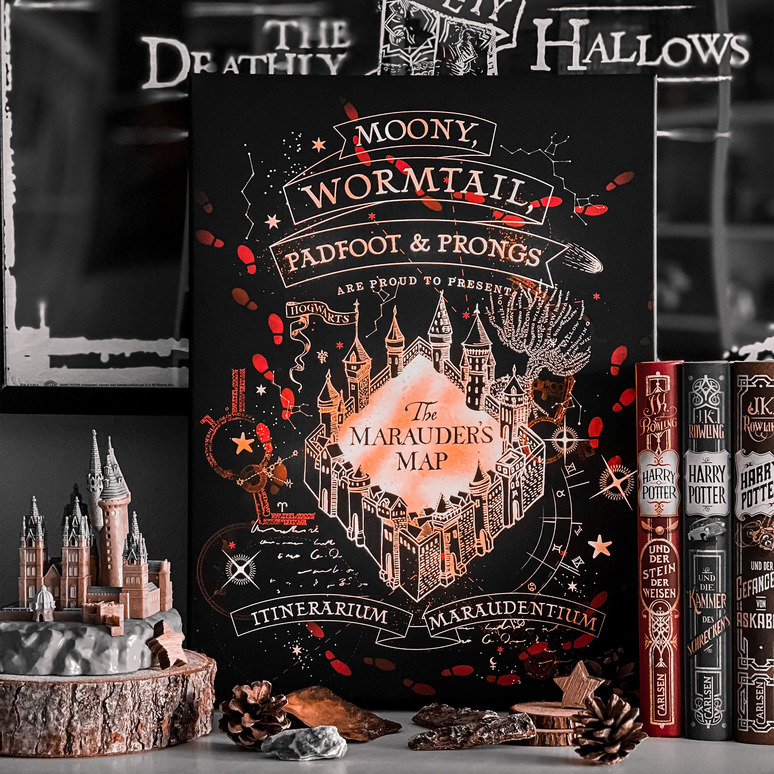 Image produit Harry Potter - Tableau mural de la Carte du Maraudeur avec lumière