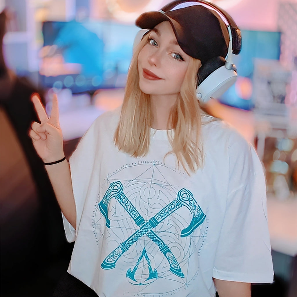 Productafbeelding Assassin's Creed - Valhalla Crossaxe T-shirt wit