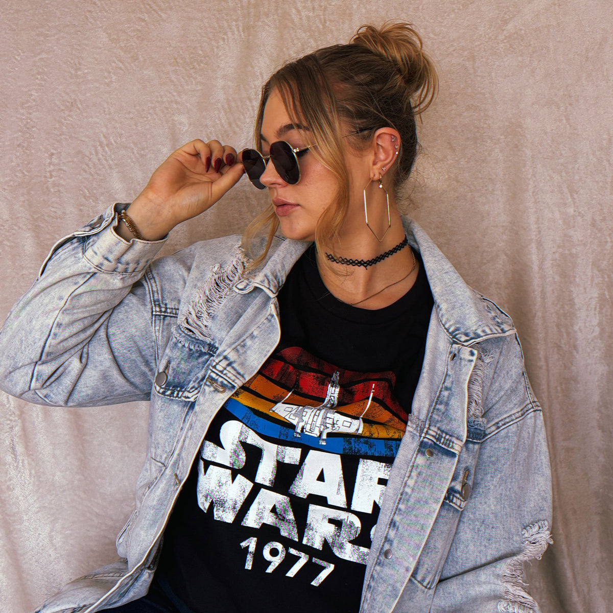 Image produit T-shirt rétro Star Wars de 1977 noir