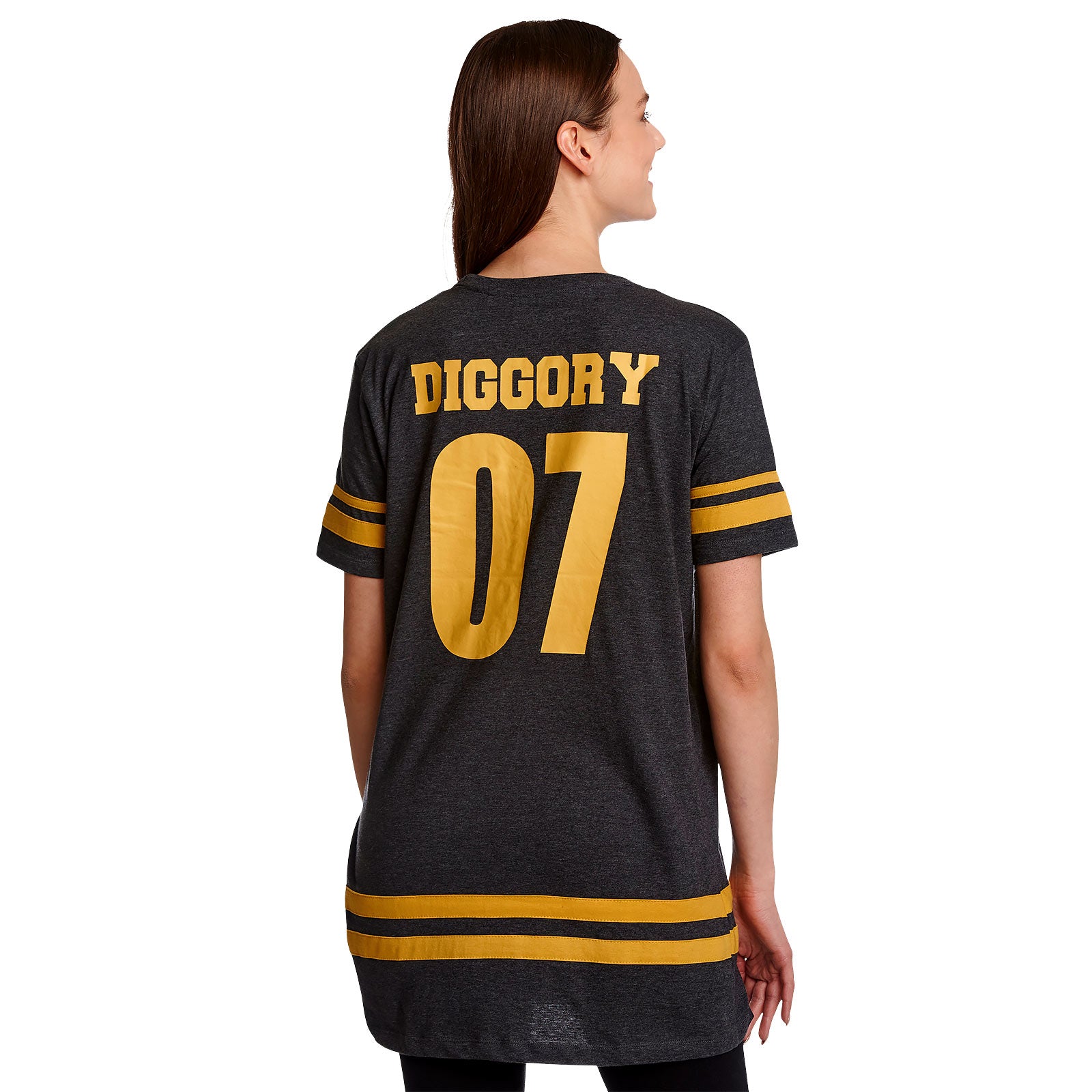 Produktbild Hufflepuff Sucher Diggory Oversize T-Shirt Damen grau - Harry Potter