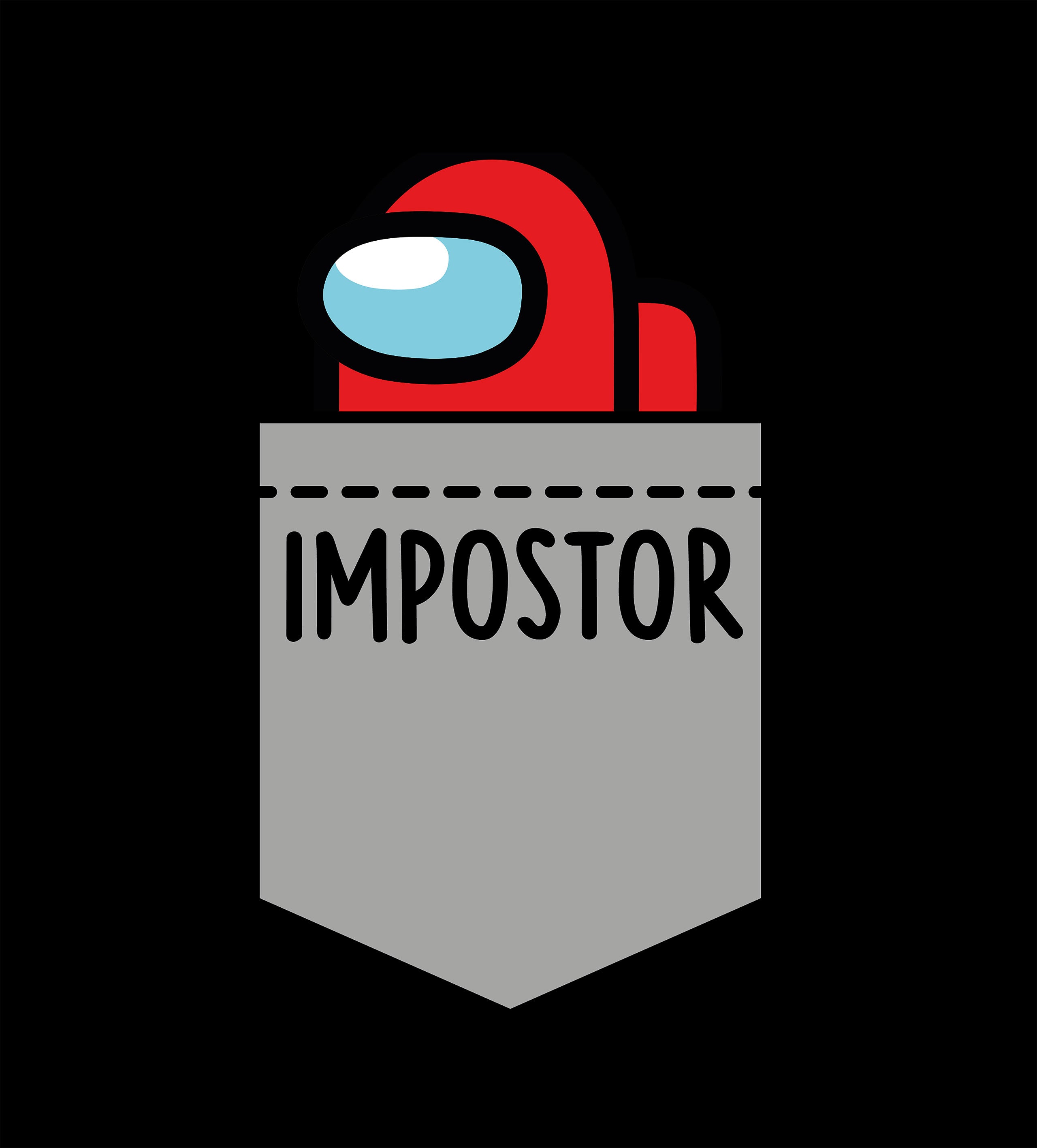 Productafbeelding Impostor Pocket T-shirt voor Among Us fans zwart