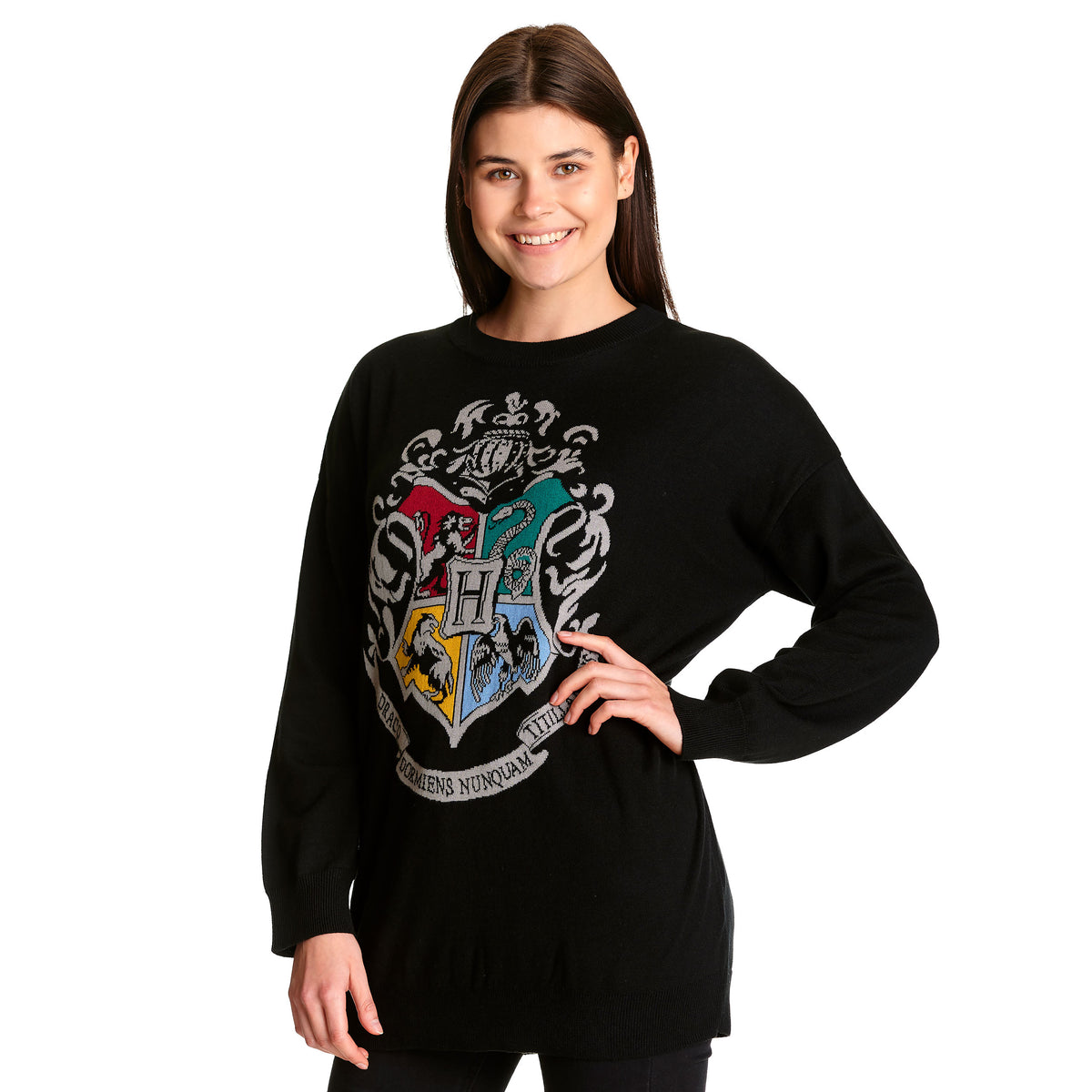 Produktbild Harry Potter - Hogwarts Wappen Oversize Sweater schwarz