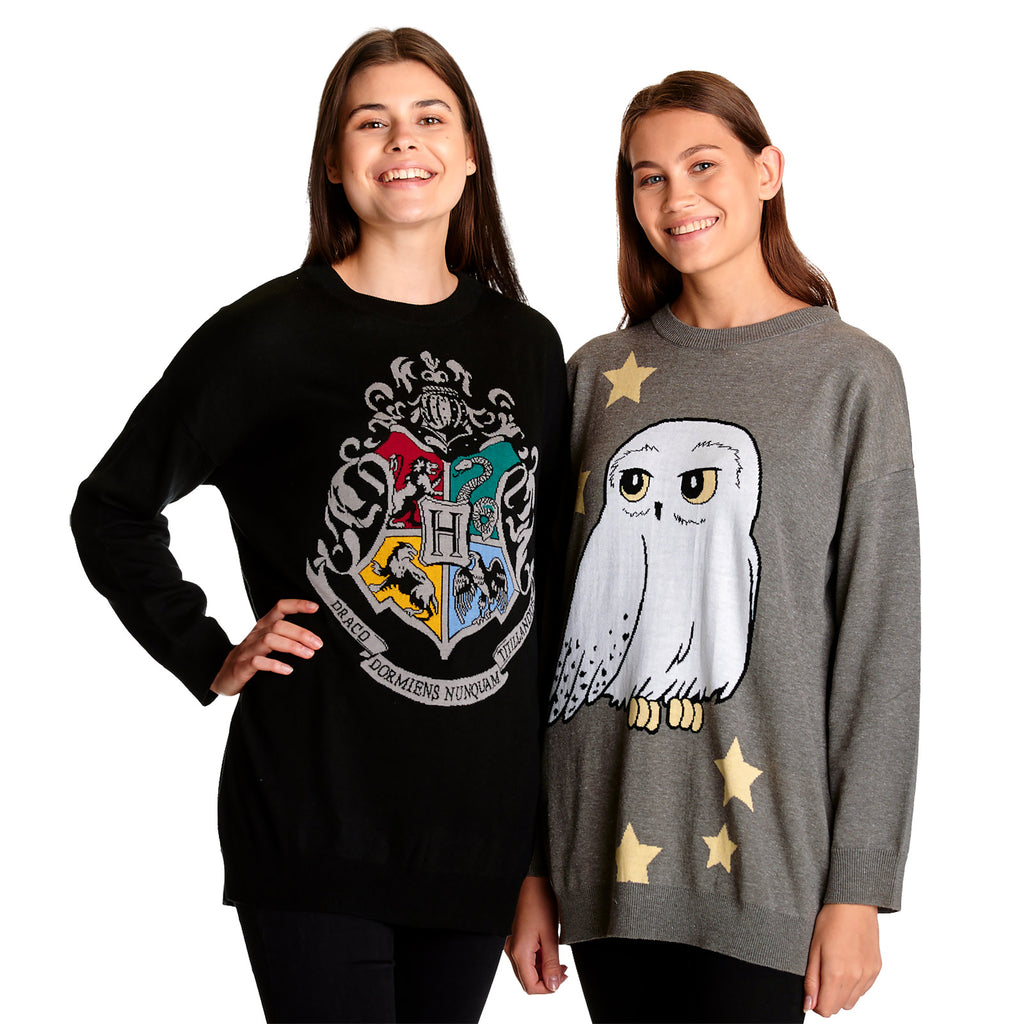 Produktbild Harry Potter - Hogwarts Wappen Oversize Sweater schwarz