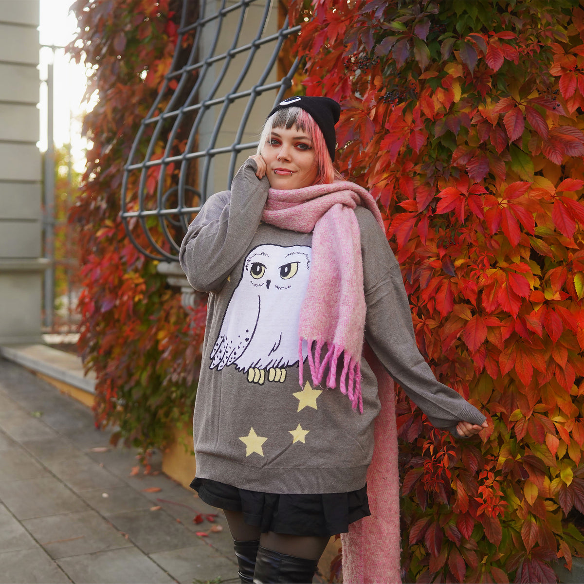 Productafbeelding Harry Potter - Hedwig oversized trui grijs