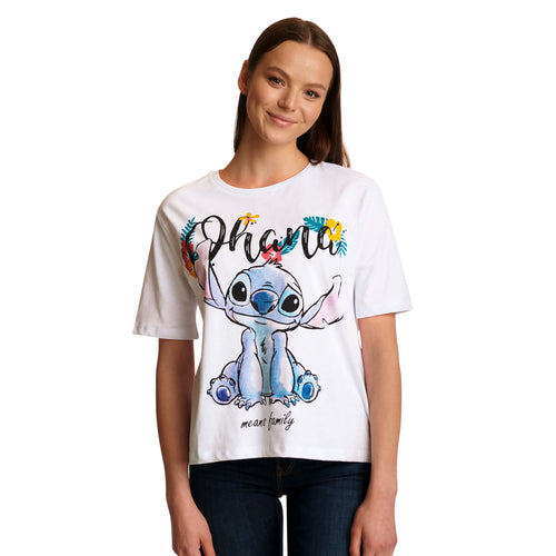 Productafbeelding Lilo & Stitch - Ohana Dames T-shirt Wit
