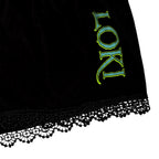 Image produit Loki - Pyjama Logo Femme court avec dentelle noir
