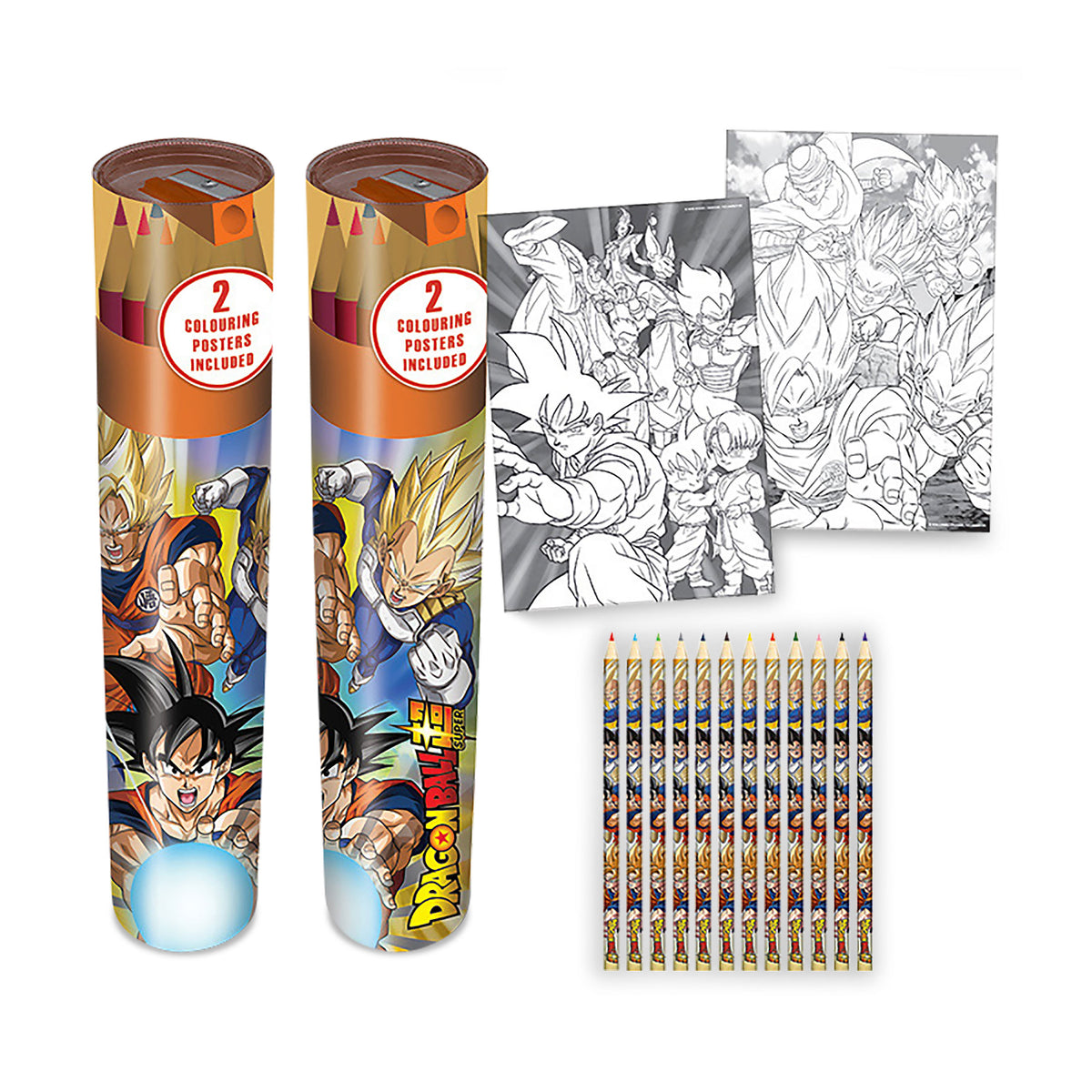 Image produit Dragon Ball - Battle of Gods Boîte à crayons ensemble de 12 pièces avec 2 pages à colorier
