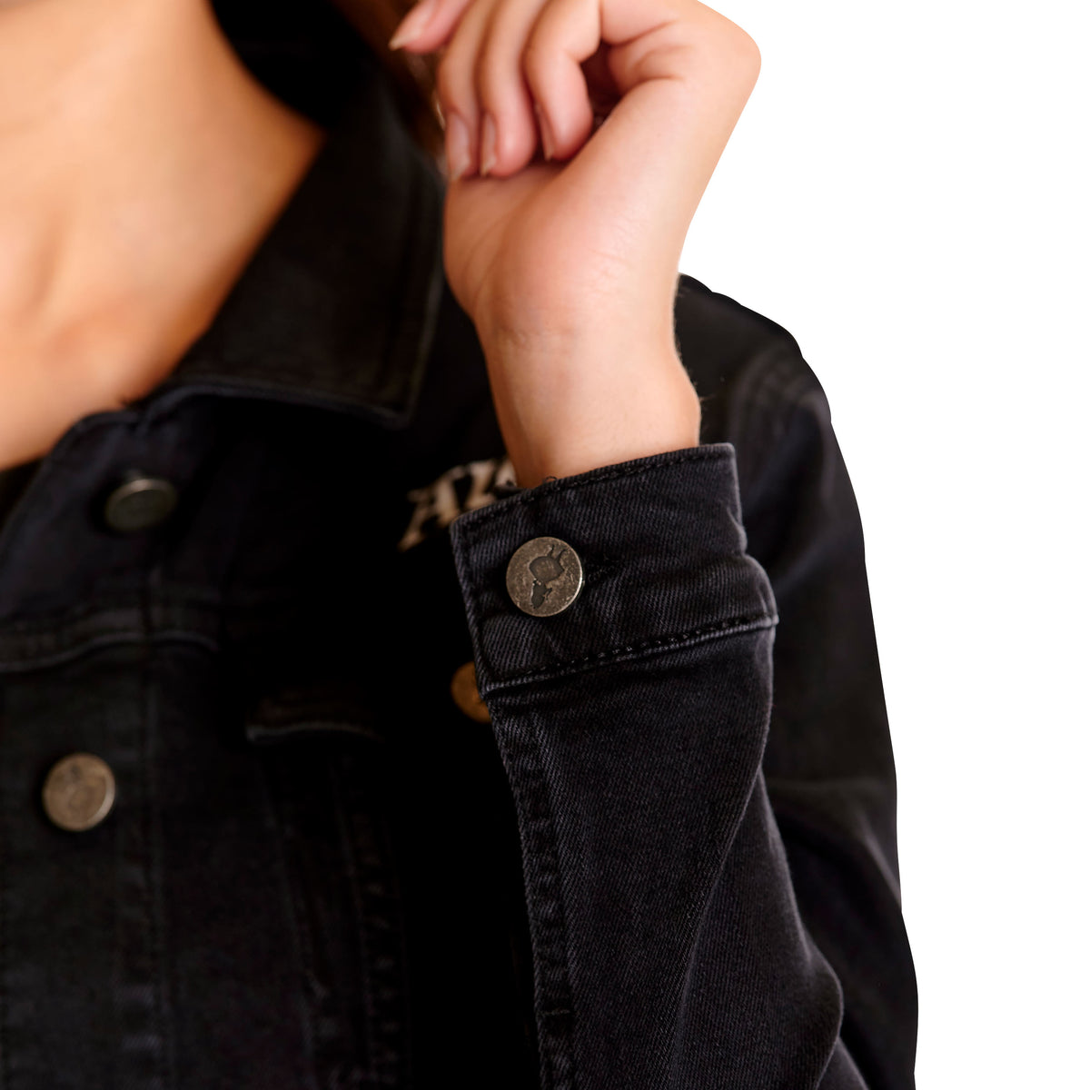 Image produit Alice au Pays des Merveilles - Veste en jean noire pour femme