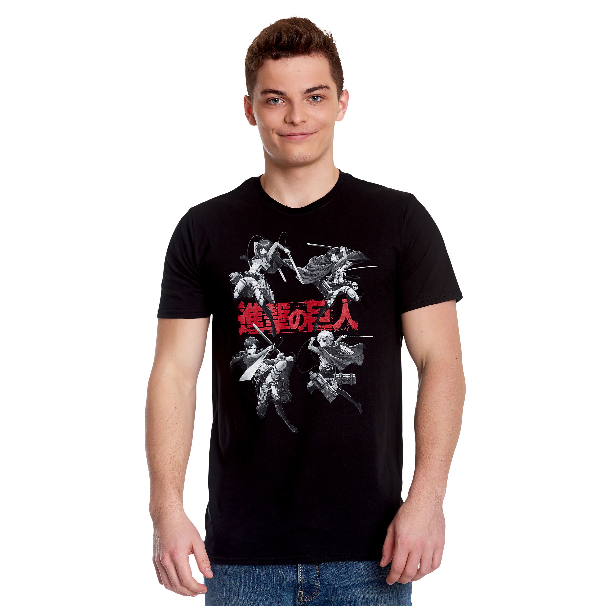 Productafbeelding Attack on Titan - Characters T-shirt zwart