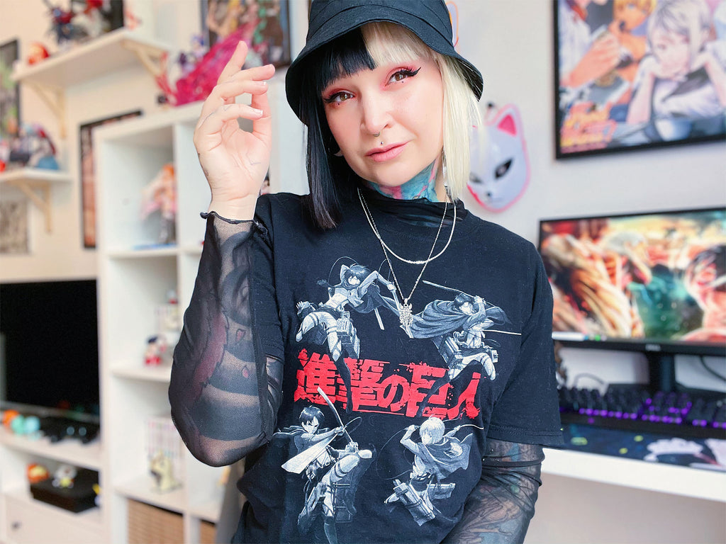Productafbeelding Attack on Titan - Characters T-shirt zwart