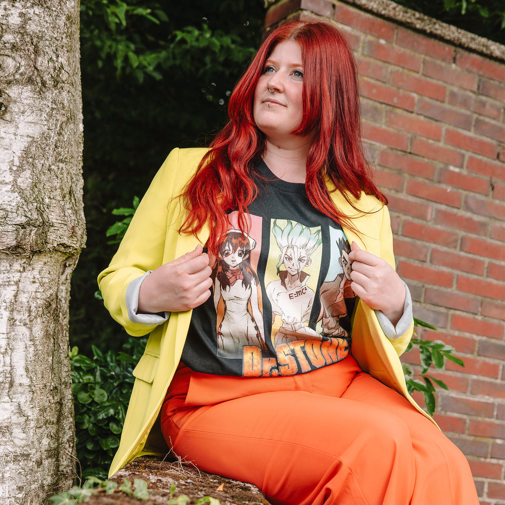 Image produit Dr. Stone - T-shirt personnages graphiques noir