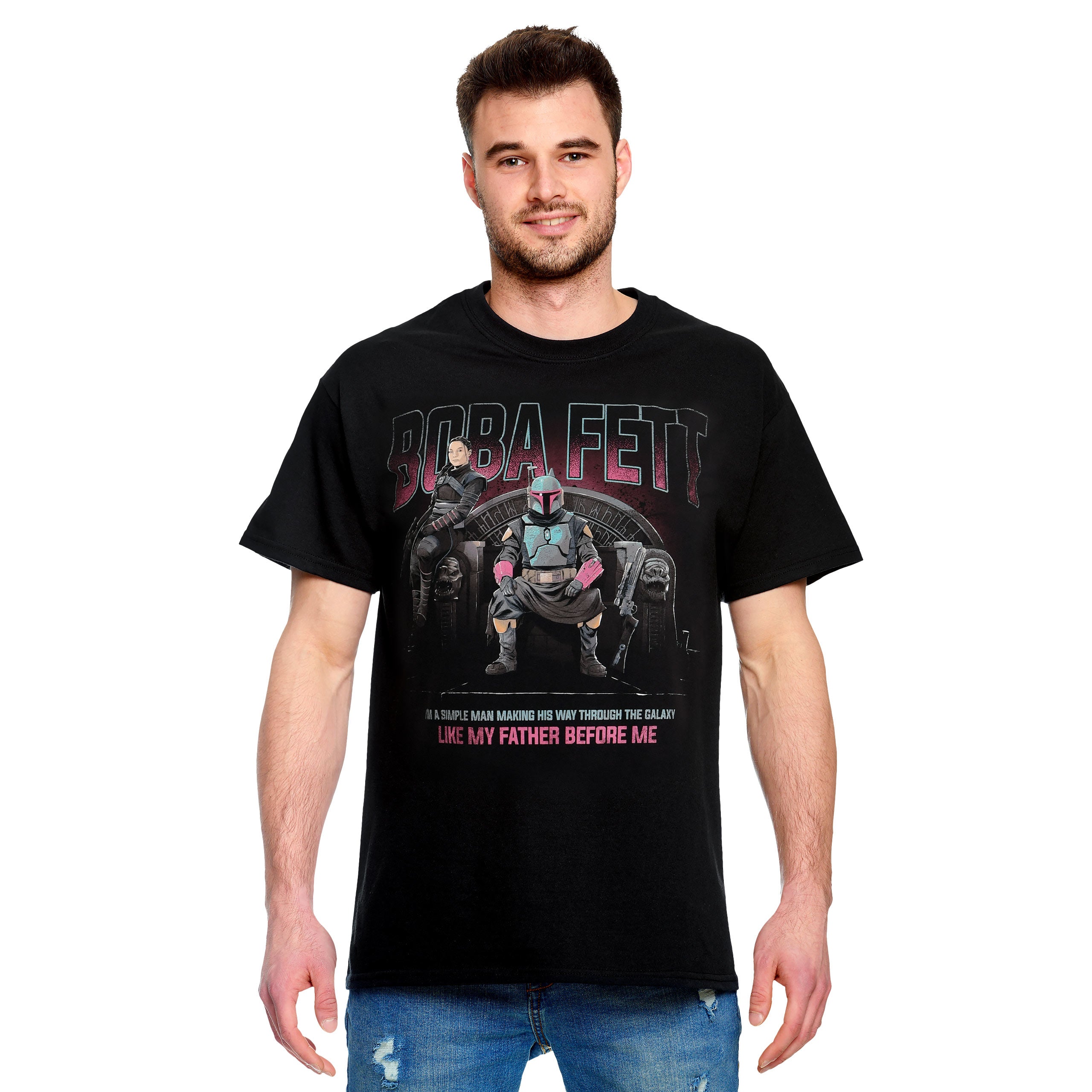 Image produit T-shirt Boba Fett Throne noir - Star Wars Mandalorian