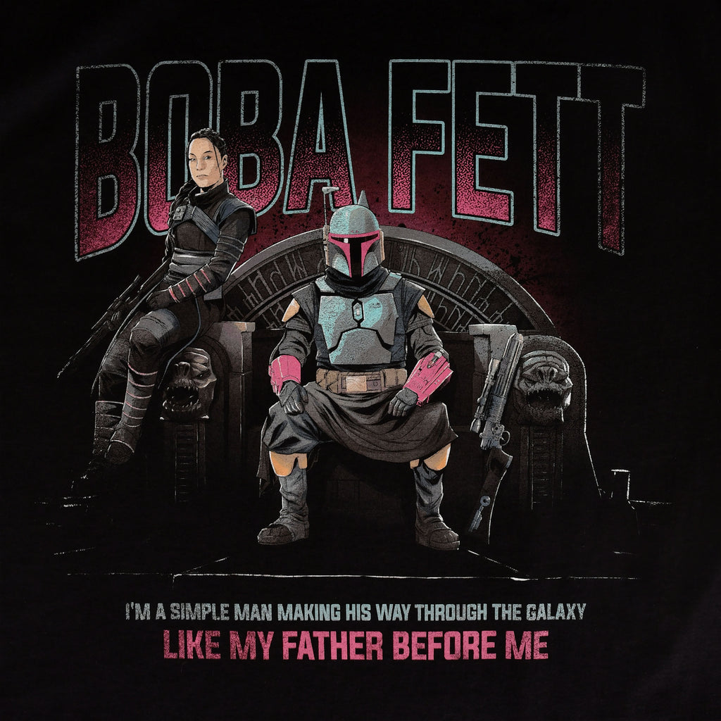 Productafbeelding Boba Fett Throne T-shirt zwart - Star Wars Mandalorian