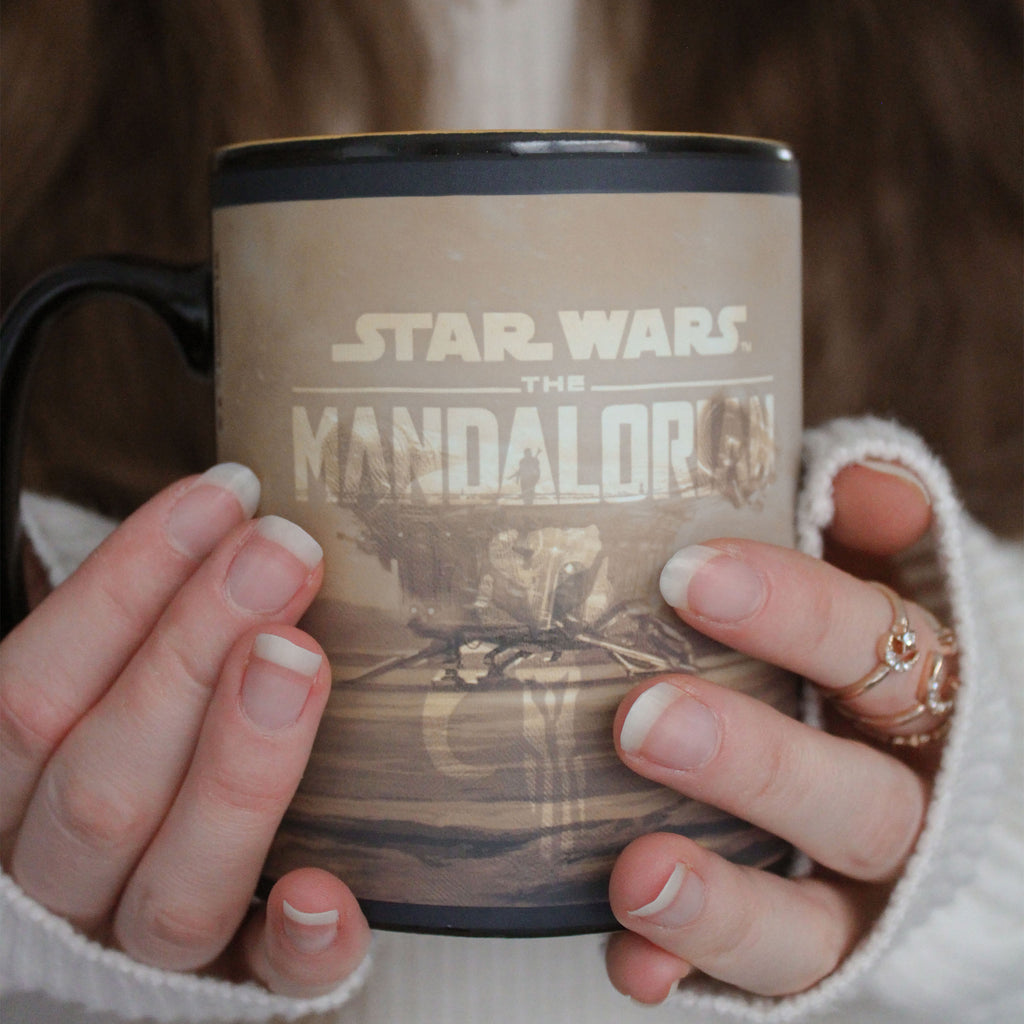 Productafbeelding Mando met Grogu thermo effect mok - Star Wars The Mandalorian