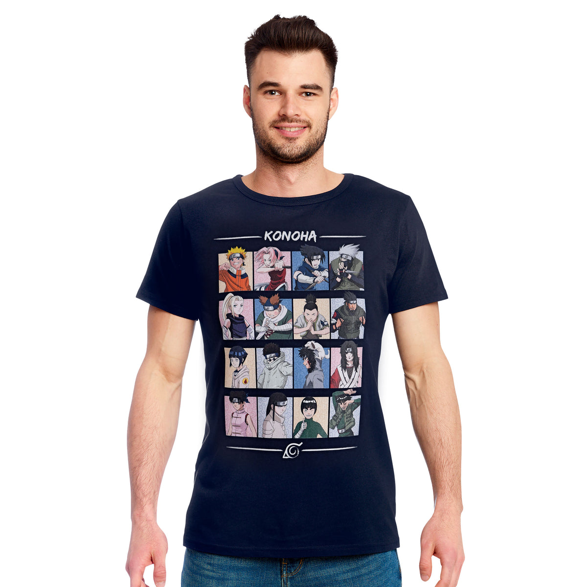 Image produit Naruto - T-shirt bleu 'Characters of Konoha'