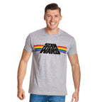 Productafbeelding Star Wars - Classic Rainbow Logo Pride T-Shirt grijs