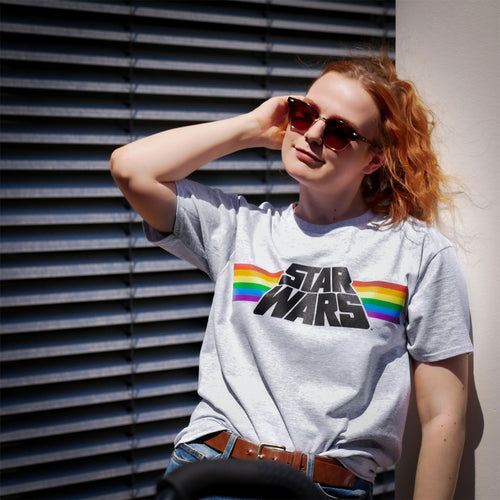 Produktbild Star Wars - Classic Rainbow Logo Pride T-Shirt grau