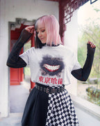 Image produit Tokyo Ghoul - T-Shirt Masque Éraflé blanc