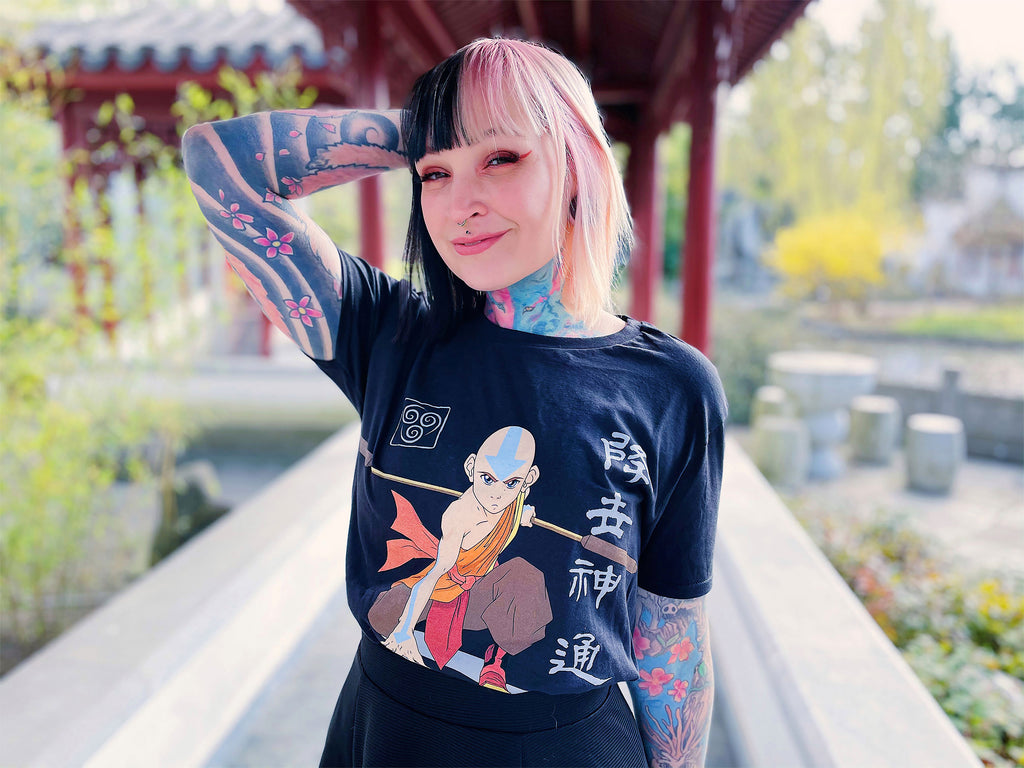 Productafbeelding Avatar De Laatste Luchtmeester - Aang Klaar Voor De Strijd T-Shirt Zwart