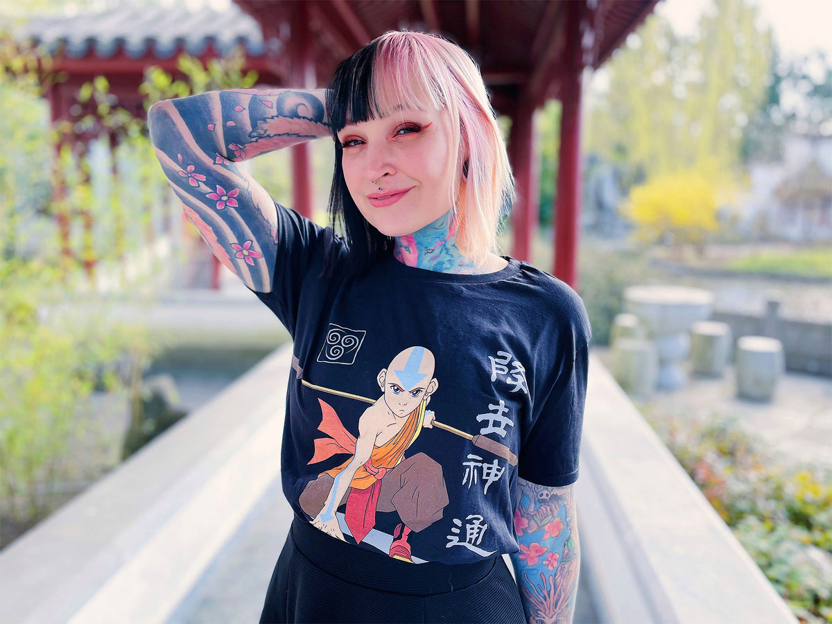 Productafbeelding Avatar De Laatste Luchtmeester - Aang Klaar Voor De Strijd T-Shirt Zwart