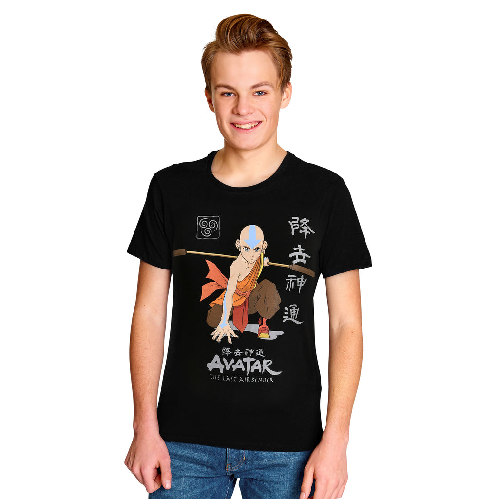 Productafbeelding Avatar De Laatste Luchtmeester - Aang Klaar Voor De Strijd T-Shirt Zwart
