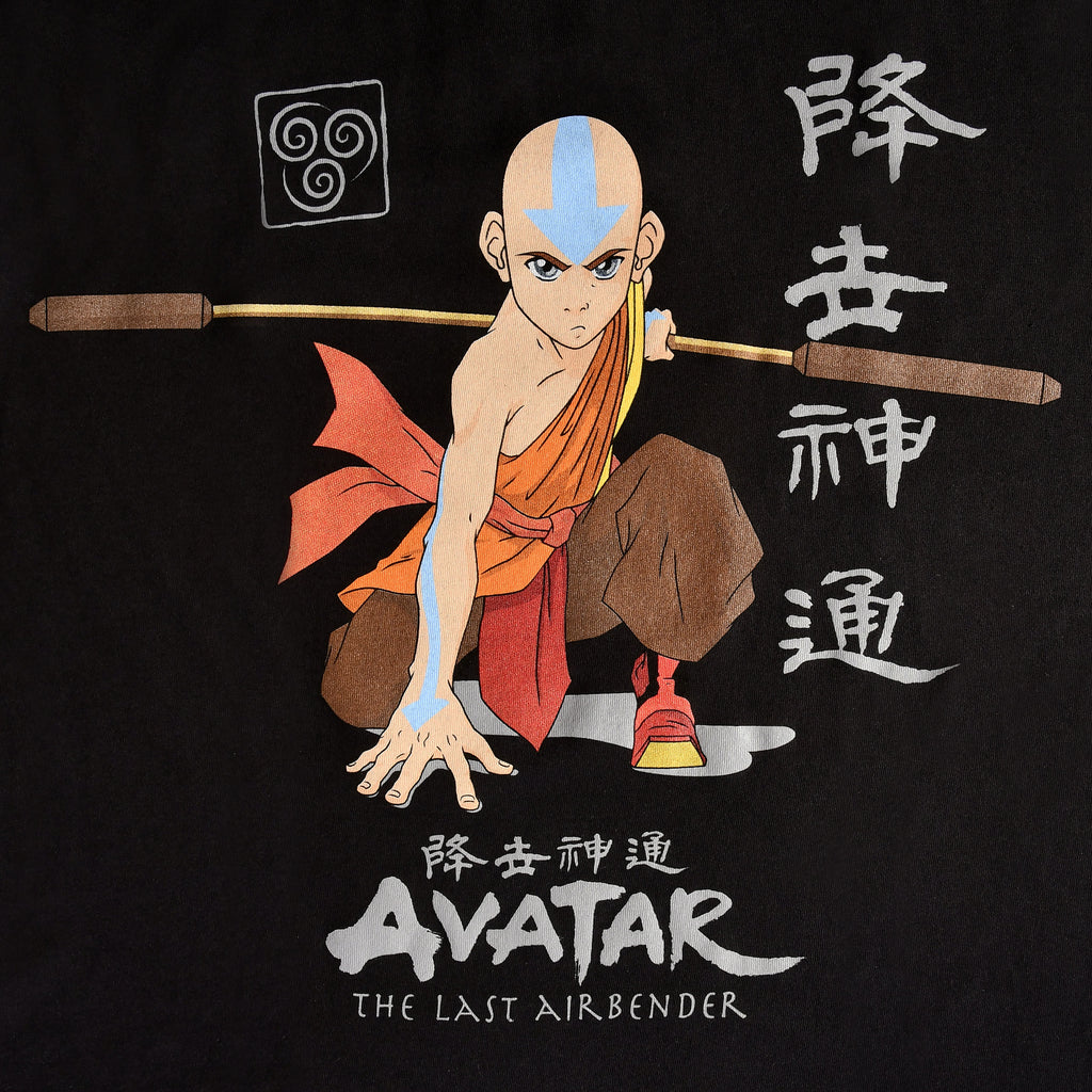 Productafbeelding Avatar De Laatste Luchtmeester - Aang Klaar Voor De Strijd T-Shirt Zwart