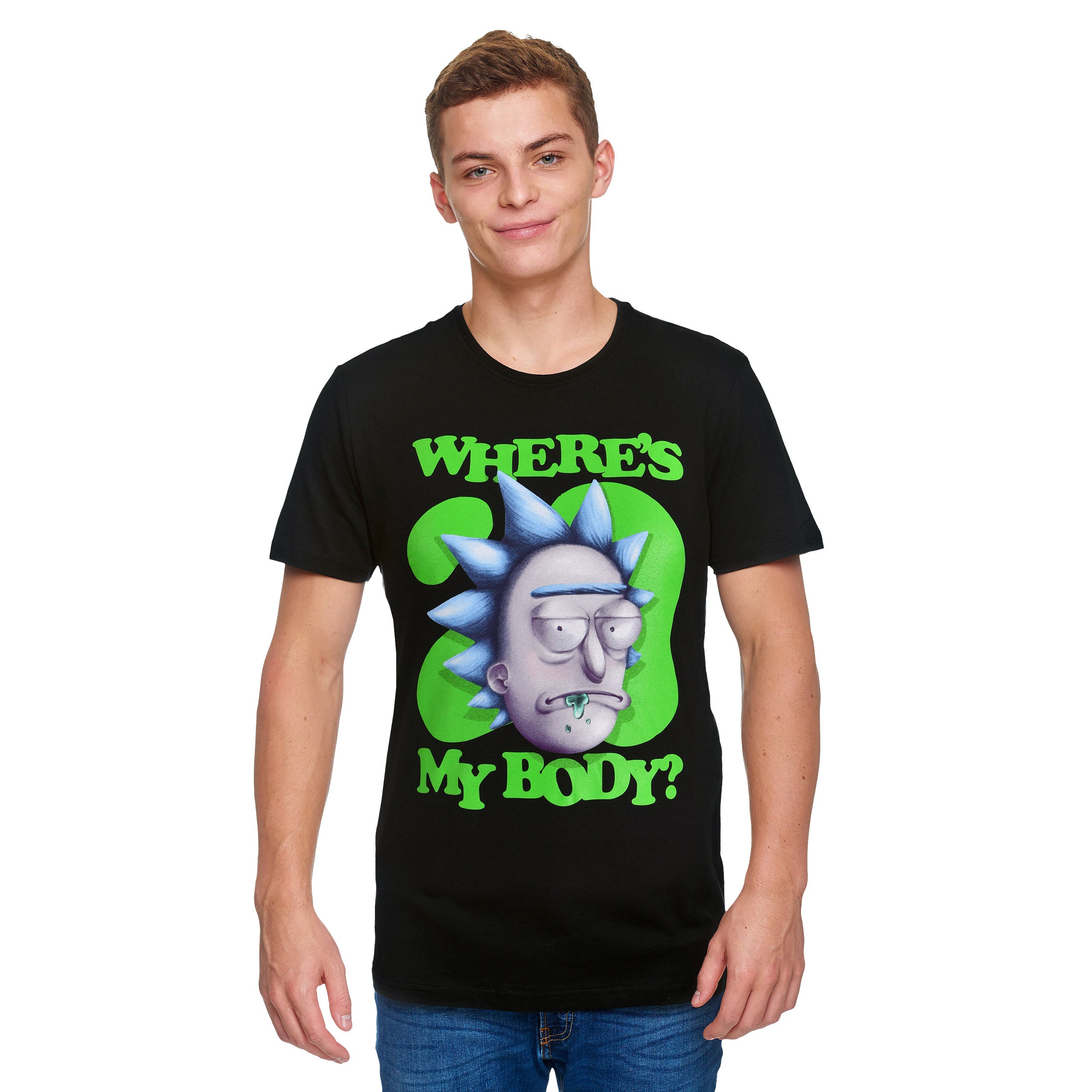 Productafbeelding Rick en Morty - Where's My Body T-Shirt Zwart
