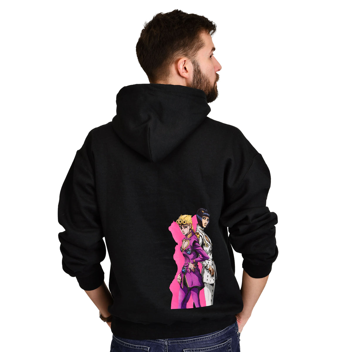Image produit JoJo's Bizarre Adventure - Sweat à capuche noir Giorno et Bruno