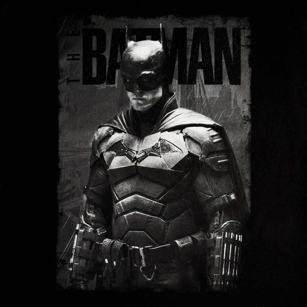 Productafbeelding The Batman - Monochroom Poster T-Shirt Zwart