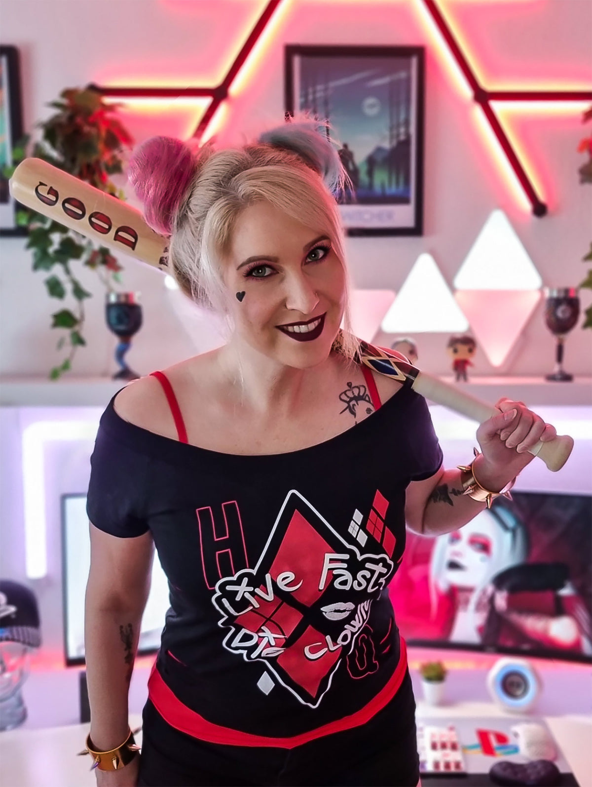 Produktbild Harley Quinn - Live Fast Die Clown 2in1 T-Shirt Damen