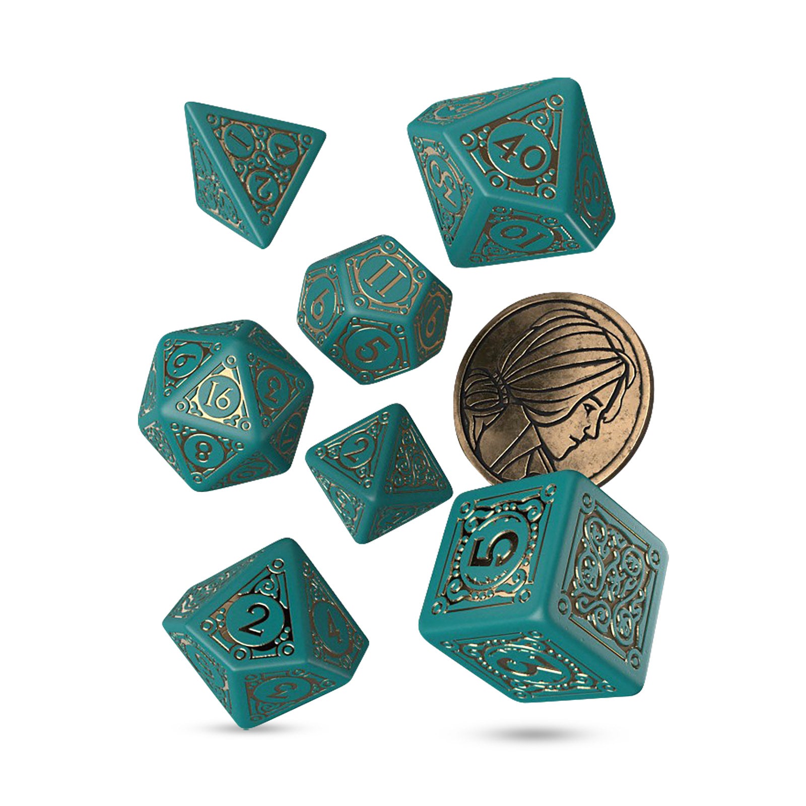 Productafbeelding Witcher - Triss Beautiful Healer RPG Dobbelset 7-delig met Verzamelmunt