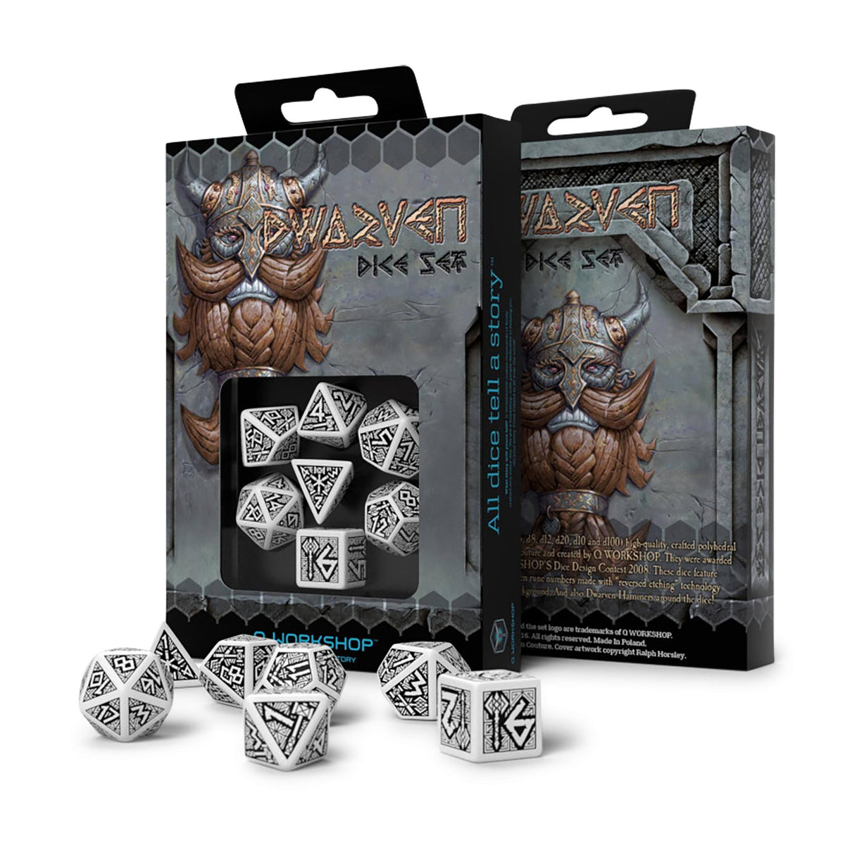 Produktbild Dwarven White & Black RPG Würfel Set 7tlg