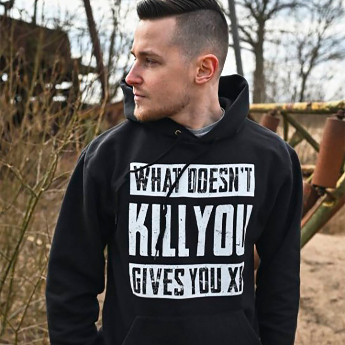 Productafbeelding What Doesn't Kill You Gives You XP Hoodie Zwart