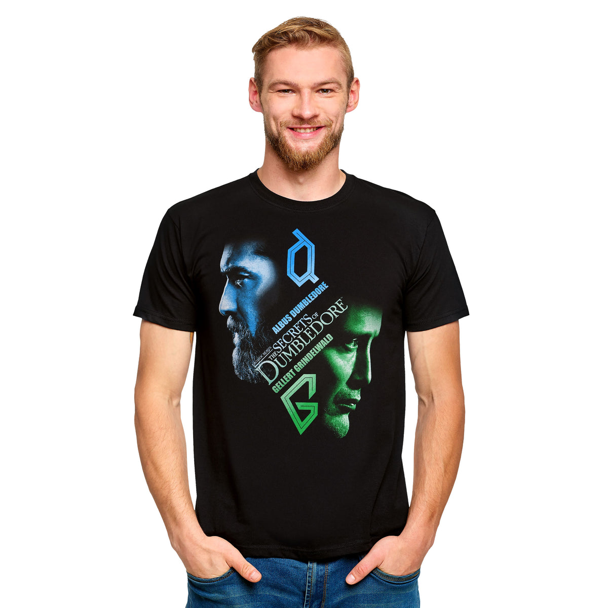 Image produit T-shirt Dumbledore & Grindelwald noir - Animaux fantastiques