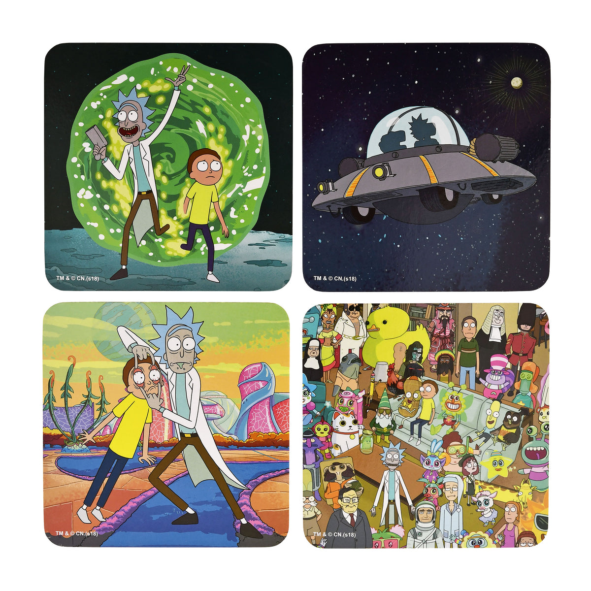Image produit Rick and Morty - Set de 4 dessous de verre génériques