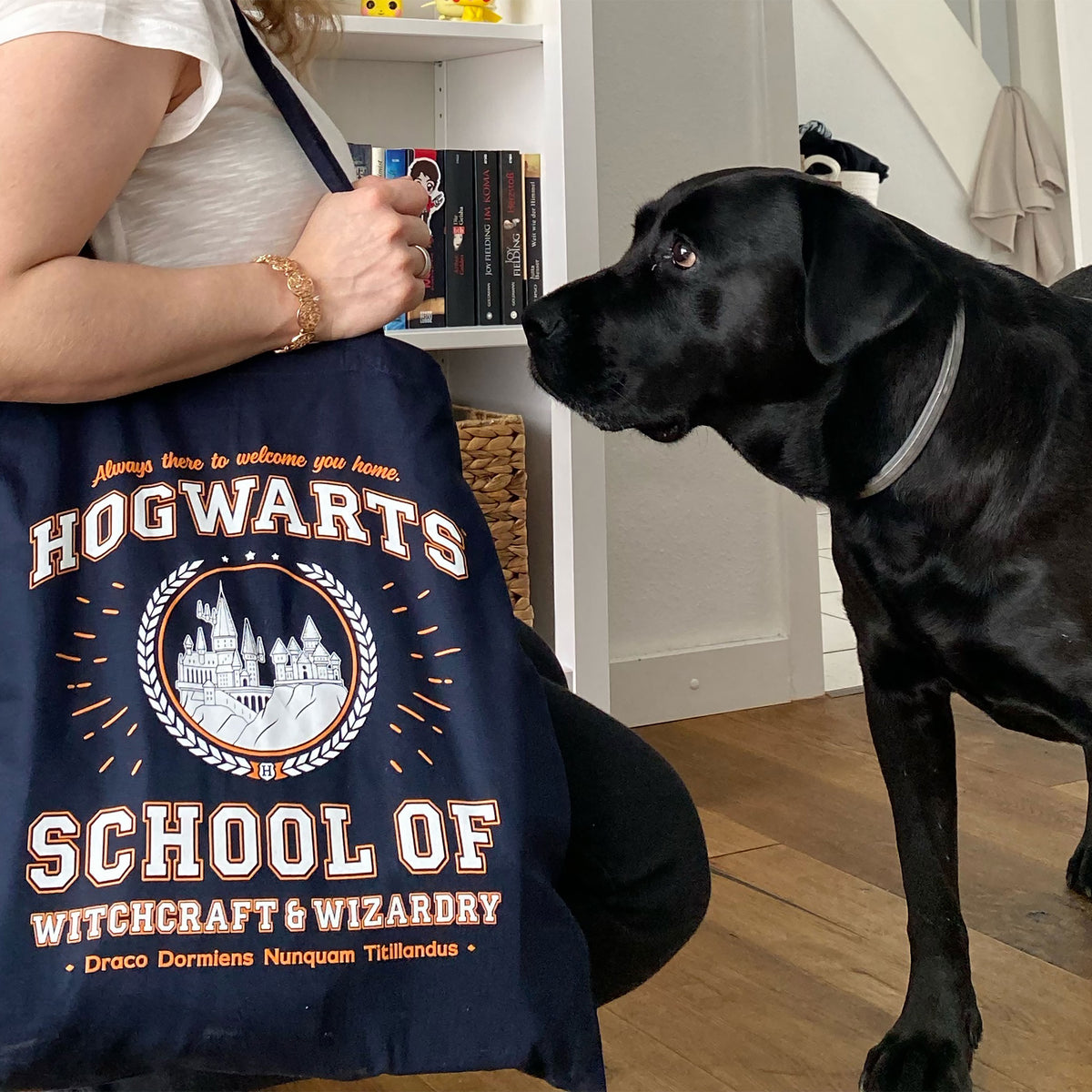 Produktbild Hogwarts School Jutebeutel blau - Harry Potter