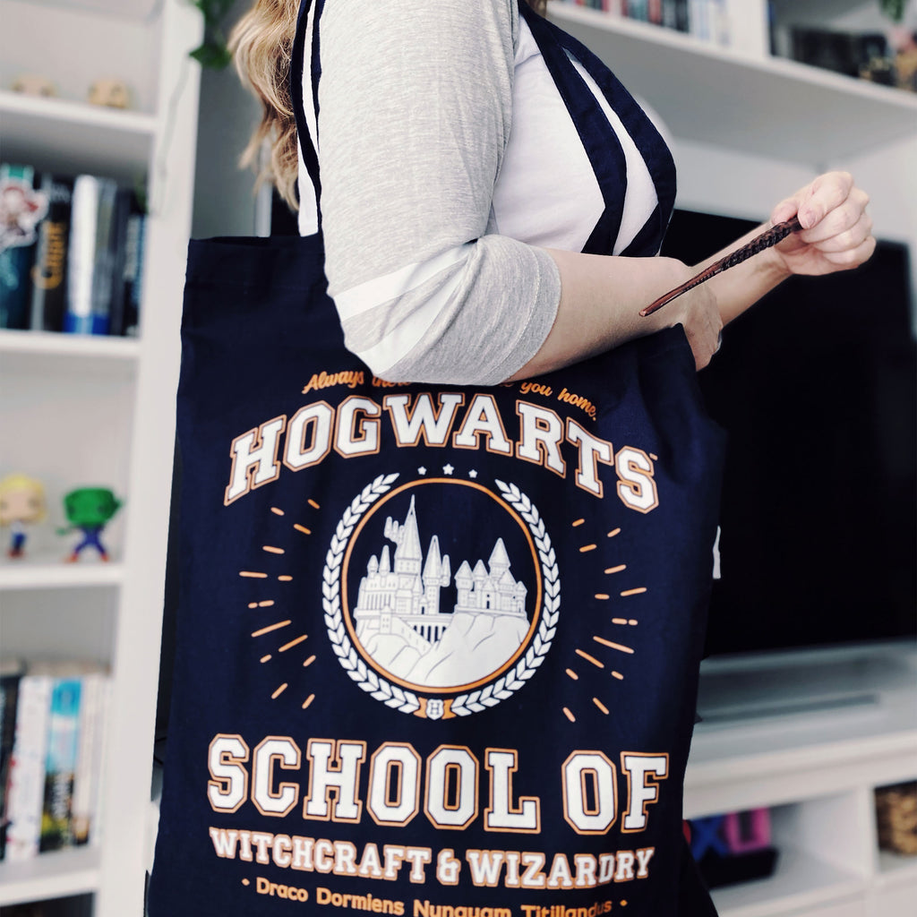 Productafbeelding Hogwarts School Jute Tas Blauw - Harry Potter