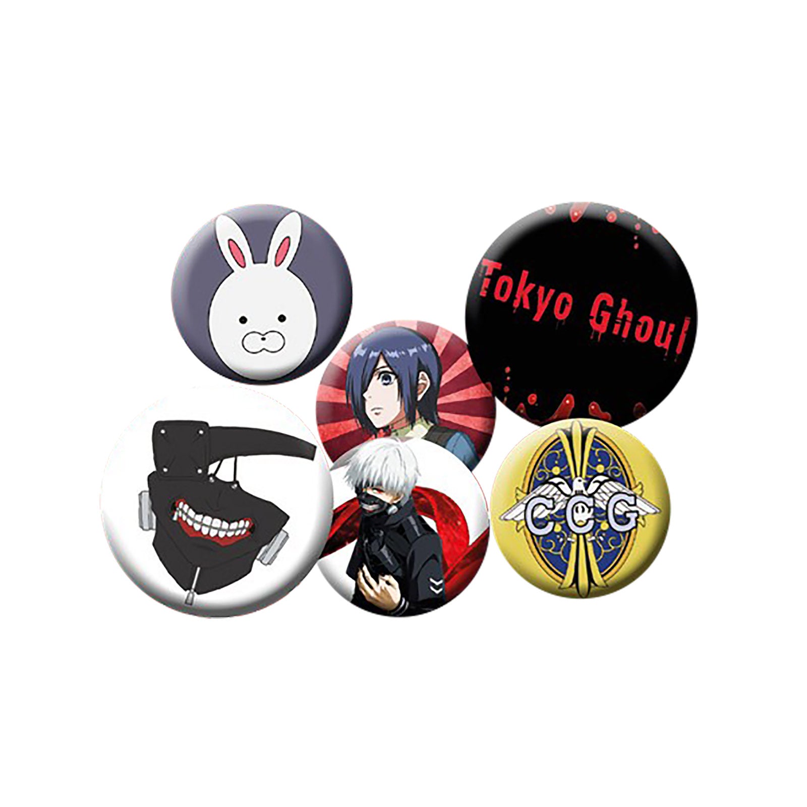 Produktbild Tokyo Ghoul - Character & Symbol Button 6er Set