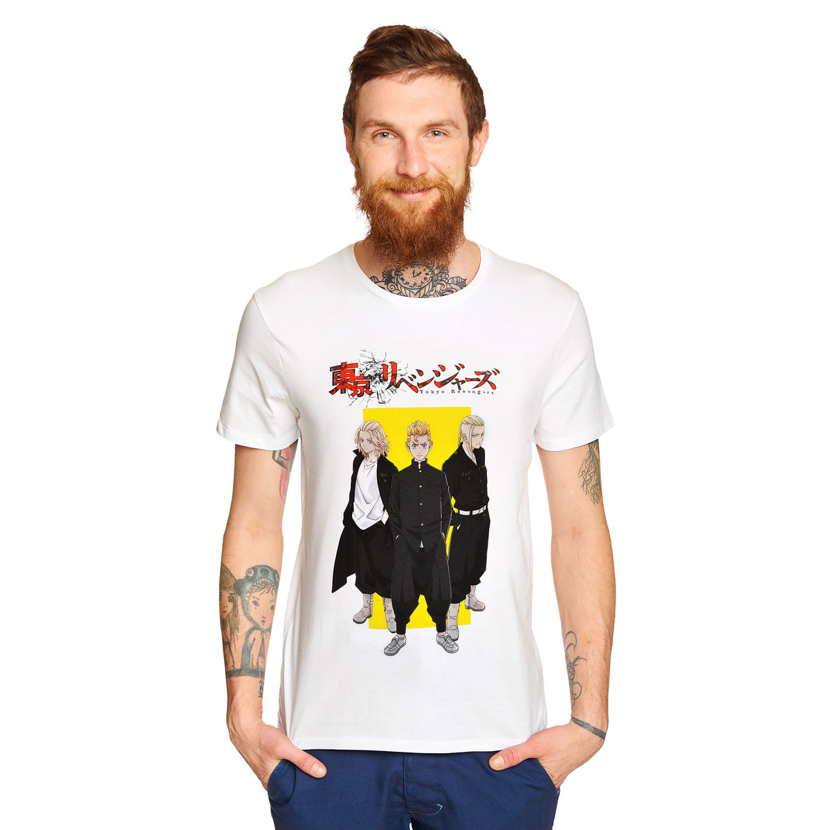 Productafbeelding Tokyo Revengers - Geel Vierkant Logo T-shirt wit